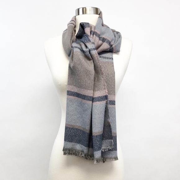 Maurices Accessories - 🌈 striped fringe tassel boho metallic scarf